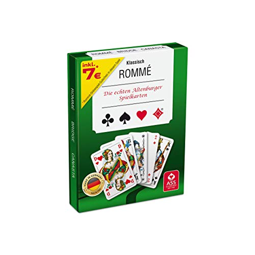 Ass Altenburger 22570071 Kartenspiel Rommé in Stülpschachtel, auch für Bridge und Canasta,...