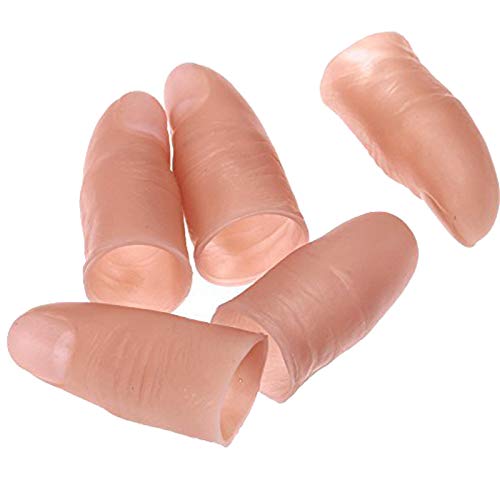 Dophee 5Pcs Gefälschte Weiche Daumenspitze Finger Zaubertrick Close Up Stage Show Prop Streich Spielzeug