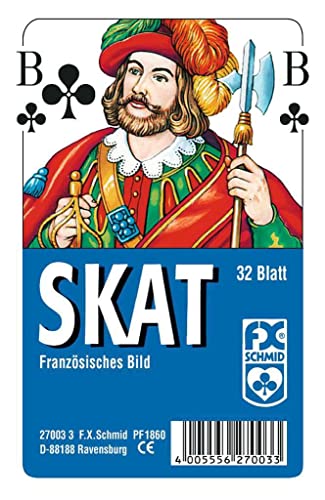 Ravensburger 27003 - Skat, Französisches Bild, 32 Karten in Klarsicht-Box, 32 Blatt, Spielkartenformat:...
