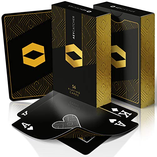 AEY Catcher® Playing Cards - Zauberkarten (Luxe Edition) Kartendeck Zaubertricks - Spielkarten schwarz -...