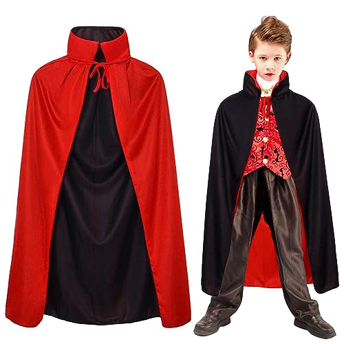 Winwild Vampir Umhang Kinder Halloween Kostüm Vampir Umhang mit Kragen Halloween Cape Vampir Kostüm...