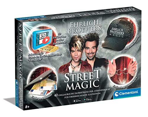 Clementoni 59049 Ehrlich Brothers Street Magic, Zauberkasten für Kinder ab 8 Jahren, magisches Equipment...