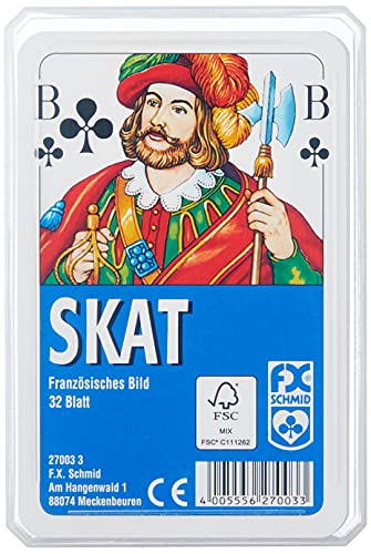 Ravensburger Spielkarten 27003 - Klassisches Skatspiel, Französisches Bild, 32 Karten in Klarsicht-Box