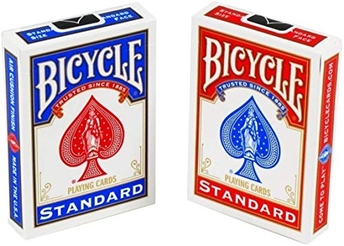 Bicycle Spielkarten für Herren und Damen, 88 x 63 mm, Rot/Blau, 2 Stück